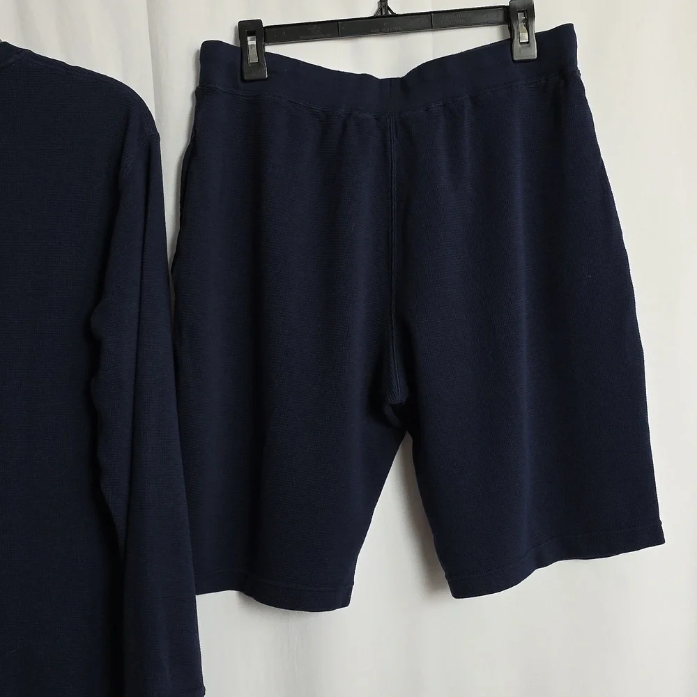 Polo Ralph Lauren Blue Mens Cotton Shirt & Shorts Set.  Size Large